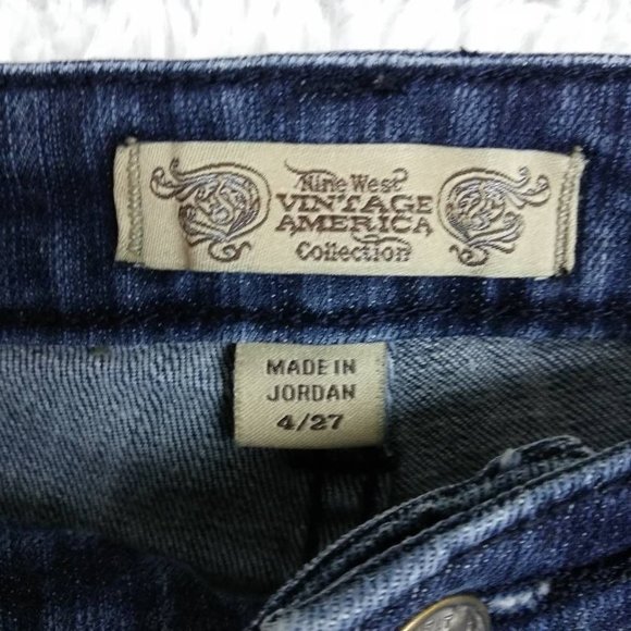 Nine West Womens Jeans Vintage Boho Boot Cut Blue Pockets Dark Wash Mid Rise 4 - Picture 8 of 10